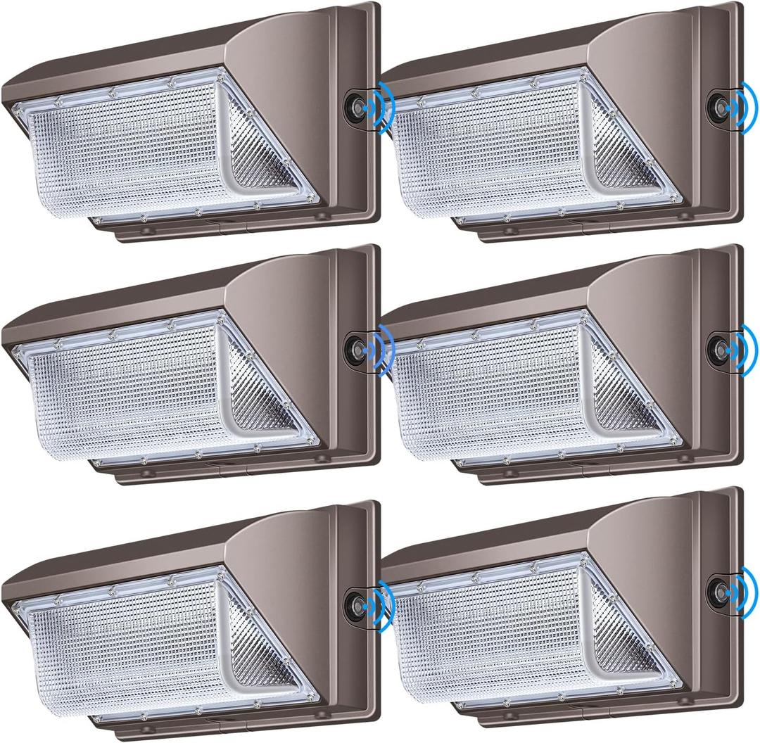 ledmo LED Wall Pack Light with Photocell, 120W Dusk to Dawn Lighting 6Pack