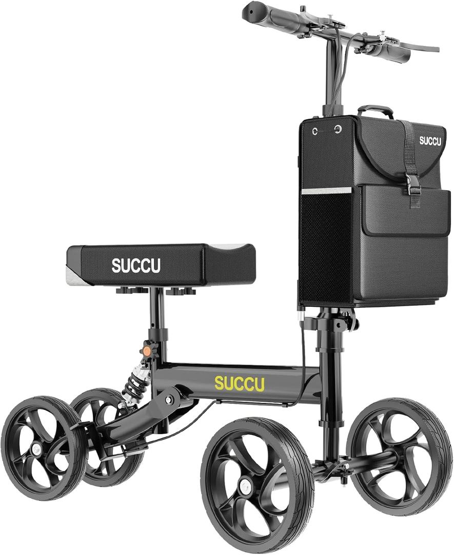 Knee Scooter for Adults for Foot Injuries, Storage Bag, 13" Knee Pad
