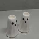 Jingmore 2 Pcs Halloween Ghost Candlestick Holders Cute Ghost Shape Candle Stick Holders Halloween Ceramic Taper Ghost Candle Holder for Halloween Wedding Party Holiday Office Home Decor Gift