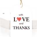 jijAcraft Love and Thanks Tags with String - 50Pcs Wedding Thank You Gift Tags with Red Heart, 3.3x2.1 Inch Paper Party Favors Tag for Bridal Shower, Baby Shower, Commemoration