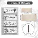 4 Wooden Wall Art Plaques - Large Bathroom Decor for Home Spa & Laundry (black)