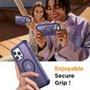 Red2Fire Magnetic for iPhone 15 Pro Max Case, [Compatible with MagSafe][Military Grade Drop Protection][Heavy Duty Shockproof] Non-Slip Translucent Matte Bumper Phone Case for iPhone 15 Pro Max 6.7" (Dark Purple)