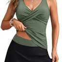 Talisea Womens Tankini Bathing Suits with Skirt Two Piece Tummy Control Swimsuits Ladies Swimwear (L)