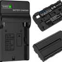 Artman NP-F550 Battery 2-Pack and Wall Charger for Sony NP F550, F530, F970, F960, F770, F750, F330, CCD-SC55, TR516, TR716, TR818, TR910, TR917 Camera, CN-160, CN-216 LED Video Light (2600 mAh)