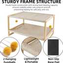 2 Layer Cat Hammock Bed, Pine Wood Bunk Bed for Cats with Removable Washable Cover, 45 lbs/Tier Capacity, Elevated Pet Bed Includes Tools & Toys (23.6" x 16.5" x 13")
