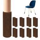 16 PCS Brown Furniture Leg Socks - Small Knitted Chair Leg Floor Protectors for Hardwood Floors - Fits Round and Square Legs - High Elastic Bar Stool Chair Leg Covers Furniture Caps Set for All Shapes