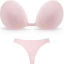 Niidor Sticky Bra Invisible Stick on Bra Backless Strapless Women's Adhesive Bras Ladies Invisible Bras (Pink)