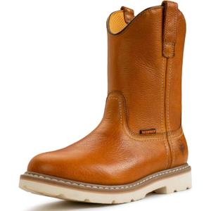 SUREWAY 10 in Mens Soft/Steel Toe Waterproof Wellington Work Boot,Heavy Duty Pull On Leather Work Boots,GoodyearWelted,Full Grain Leather,Industrial Safety boot Classic Cowboy Boot,EH Rated