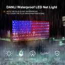 DANLI American Flag String Lights, Waterproof 420 LED String Lights, US Flag Light with Plug, Net Light Holiday Decoration for Garden Patio July 4th National Day Independence Memorial Day