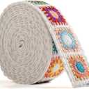 Cotton Webbing 1.5 Inch 2 Inch - Heavy Webbing Strap for Bags, Arts and Crafts, High Density Webbing Jacquard Embroidery Style