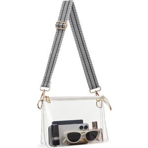 Clear Purse for Women Stadium Approved Clear Crossbody Bag for Stadium Events Transparent Purse Bag for Sports (White-1) Clear Purse for Women Stadium Approved Clear Crossbody Bag for Stadium Events Transparent Purse Bag for Sports (White-1)
