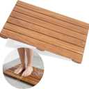 Acacia Wood Shower Mat 13 x 20 inches, Slatted Bath Mat, Non-Slip Feet