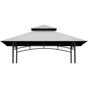 Grill Gazebo Replacement Top, 5 * 8 Outdoor BBQ Top Cover, Double Layer BBQ Gazebo Top Canopy for Model #L-GG001PST-F (Gray)