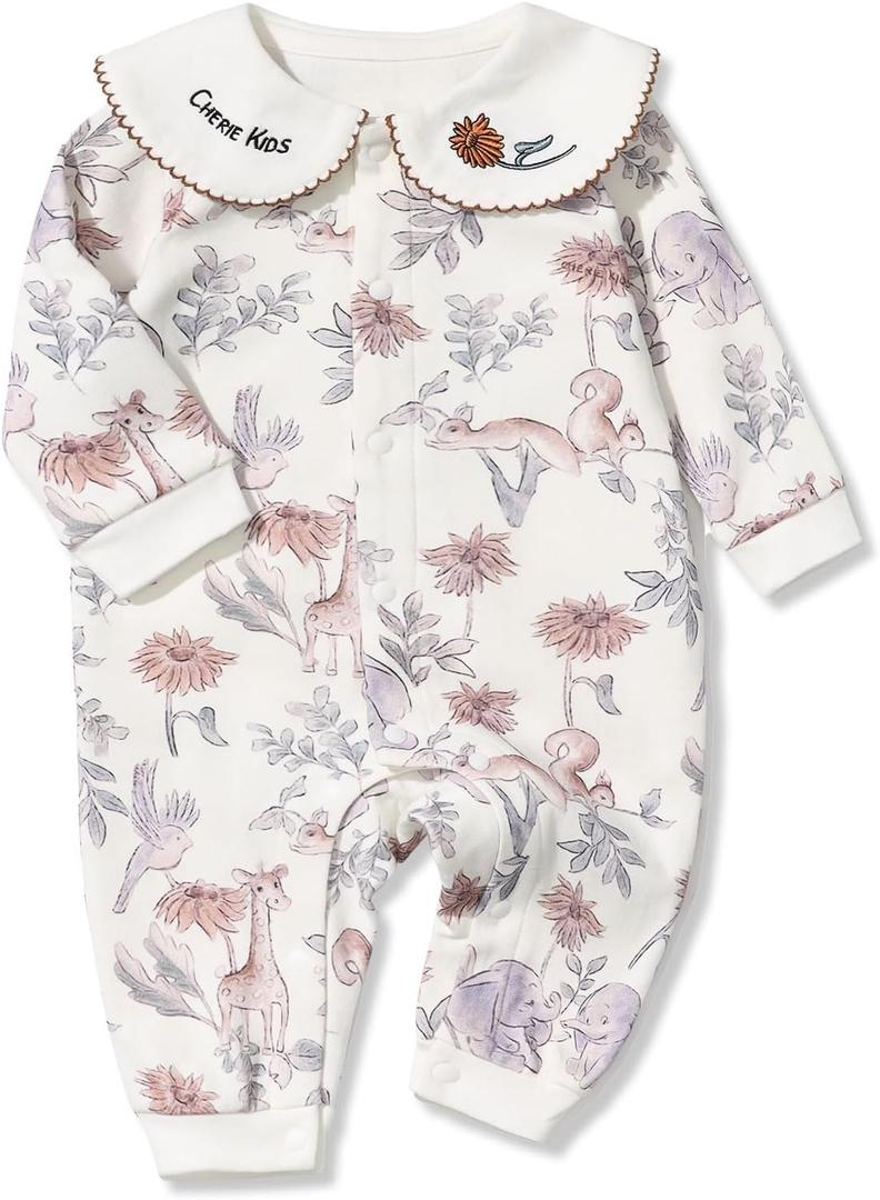 100% Organic Cotton 0-24 Months Long Sleeve Baby Romper