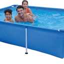 DIMAR GARDEN Above Ground Swimming Pool for Adults, Outdoor Rectangular Steel Frame Swimming Pool for Backyard Lawn Family, 6.2ft x 4.2ft x 16.5in