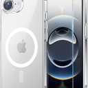 Temdan for iPhone 16e Case Clear with Screen Protector, Compatible with Magsafe, Anti-Yellowing, Military-Grade Protection, Shockproof Slim Magnetic Phone Case Cover, Transparent