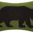 Peking Handicraft Bear in The Woods Hooked Wool Pillow 8 x 12, 8x12x5 inches
