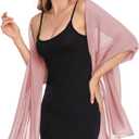 Shawls and Wraps for Evening Dresses Sheer Chiffon Women Elegant Soft Silky Wraps Wedding Bridal Scarf (79*26, Dusty Rose)