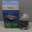 50 Pack (100-Piece) 24 oz Meal Prep Containers Reusable with Lids, Sturdy Leakproof & Food Safe, Microwave, Freezer, Dishwasher Safe Prep Containers, To Go Take Out Plastic Food Storage