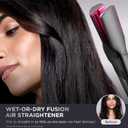 Shark Flex Fusion Hair Straightener & Powerful Hair Dryer with Fusion Hair Brush, Air Styler with Auto-Wrap Hair Curlers, Concentrator, & Frizz Fighter, Metallic Mist, HD651S