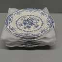 HomeElves Salad Plates, Ceramic Plates Set of 6, Kitchen Plates Microwave Safe, 8.5 Inch White Plate Dessert Blue Floral