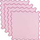 Dinner Napkins, Cotton Linen Blend Napkins Set of 4 Perfect for Parties Dinners Weddings Cocktail Christmas Cloth Napkins Washable & Reusable 18x18 (Pink, 18" x 18", 4PCS)