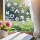 48PCS Shamrock Window Decals for Bird Strikes Anti Collision Decals to Save Birds from Collisions,Non Adhesive Reusable Vinyl Rainbow Window Stickers