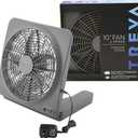 O2COOL Treva 10-Inch Portable Desktop Air Circulation Battery Fan, 2 Speed, Compact Folding & Tilt Design, with AC Adapter (Graphite)