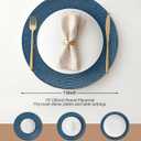 FunWheat Round Braided Placemats Set of 6 Table Mats for Dining Tables Woven Washable Non-Slip Place mats 15 in(Blue, 6pcs)