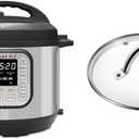 Instant Pot IP-DUO60 7-in-1 Multi-Functional Pressure Cooker, 6Qt/1000W with Instant Pot Tempered Glass Lid