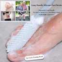 Toe Cleaning Brush with 15.7" Long Handle,Foot Scrubber in Shower,No Bending, Ideal for Seniors, Expecting Mothers, Men & Women | Foot Scrubber & Anti-Itch Exfoliating Brush (2 Pack) (Grey)