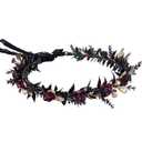 MOSTORY Elf Black Flower Crown - Fairy Headband Gothic Floral Headpiece Dark Elven Tiara for Renaissance Halloween Renfaire Costume Women Cosplay