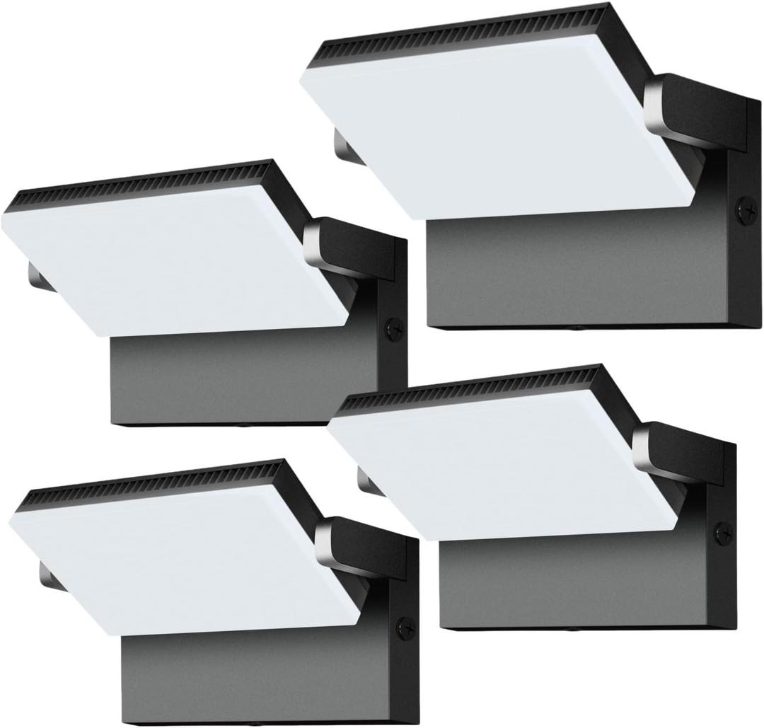 18000LM Modern Security Flood Light, 360° Rotatable Areas Lighting | 4Pack,120W 5000K, IP65 Waterproof, Ani-Rust, Wall Mount Outdoor Wall Light for Yard, Building, House