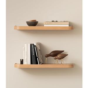 Kazai.® 23.6 inches Floating Shelves for Wall 'Toke' | Set of 2 Small Mounted Wooden Shelf Units | Modern Wall Decor & Storage for Living Room, Bathroom, Kitchen, Bedroom & More | Walnut
