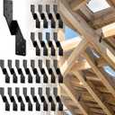 Black Hurricane Ties for Rafters,Hurricane Clips,Hurricane Brackets,Hurricane Straps for Shed,Rafter Hangers,Truss Brackets,Rafter Bracket(Left 25 pcs)