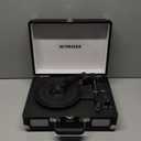 Vinyl Record Player 3-Speed Bluetooth Portable Suitcase Belt-Driven Record Player with 2 Built-in Stereo Speakers Vinyl Vintage Turntable Phonograph Records Player with RCA Line Out, AUX Out (Black)