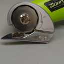 Cordless Electric Scissors: 4V Rechargeable Rotary Cardboard Cutter, 3000mAh Battery, with LED Light & Safety Lock, 2 Blades, Electric Box Cutter for Fabric Carpet Carton Plastic Leather Cloth (Green)