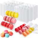 Sherr 24 Pcs Macaron Boxes Clear Plastic Macaron Storage Containers Macaroon Packaging Display Trays for Cookie, Wedding, Party Gifts