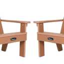 FUNBERRY Kids Outdoor Chair, HDPE Kids Adirondack Chairs Set of 2, All Weather Easy Installation Toddler Outdoor Chair with Ergonomic Design for Patio, Garden, Picnic, Backyard, Beach (Brown)