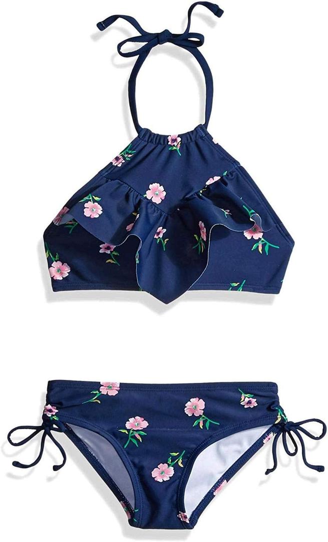 Kanu Surf Girls Morgan Ruffle Halter Bikini 2-Piece Swimsuit (8, Morgan Navy Floral) Kanu Surf Girls Morgan Ruffle Halter Bikini 2-Piece Swimsuit (8, Morgan Navy Floral)