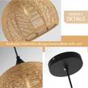 Wicker Pendant Lights 12.2" Hemp Rope Woven Pendant Light Woven Light Fixture Boho Chandelier Light Fixture Boho Chandelier Fixture Wicker Chandelier for Dining Room Kitchen Island
