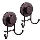 HOME SO Suction Cup Hooks for Shower, Bathroom, Kitchen, Glass Door, Mirror, Tile – Loofah, Towel, Coat, Bath Robe Hook Holder for Hanging up to 15 lbs – Rustproof Bronze Stainless Steel (2-Pack)