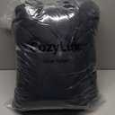 CozyLux Queen Comforter Set Black, 7 Pieces Bed in a Bag, Black Comforter Queen Size, All Season Bedding Sets with Stitch Quilted Comforter, Flat Sheet, Fitted Sheet, Pillowcases