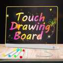 LED Note Board Drawing Board for Kids, Light Up Dry Erase Board with Touch Control,Doodle Glow Drawing Pad with Colorful Markers,Christmas Birthday Gift for Kids Girls Boys Women /(11.8"x9.4") (White)
