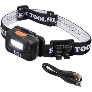 Klein Tools 56049 Rechargeable Headlamp / LED Lights, Adjustable Fabric Strap with Marker / Pencil Holder, 260 Lumens, for Work and Outdoors
