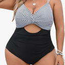 Blooming Jelly Womens Plus Size Bathing Suit Tummy Control One Piece Swimsuit Twist Front Ruched Swimwear, XL