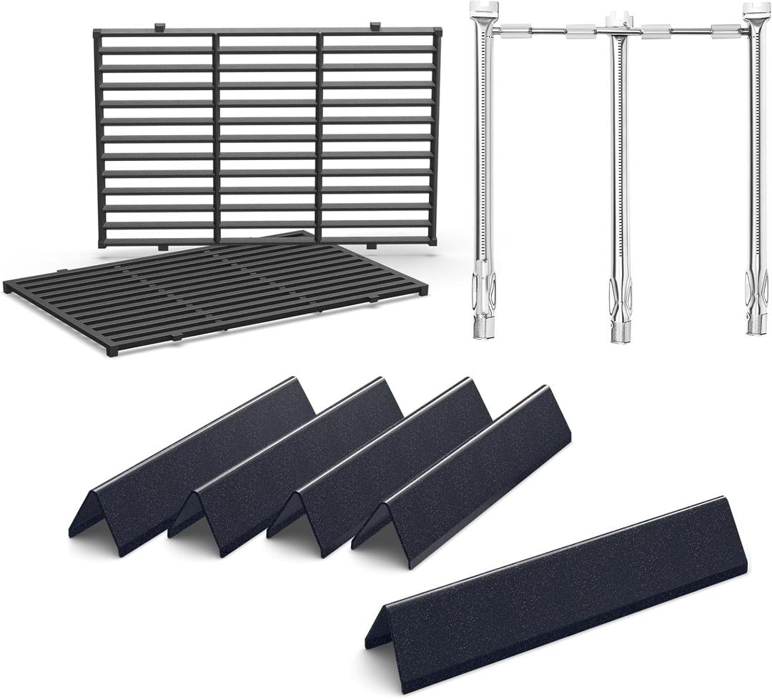 Grill Replacement Parts for Weber Spirit 300 & GS4 Spirit II 300 Series (Front Control), 15.3" Flavorizer Bars, Grill Burner & Grates, Fits Spirit E-310 E-315 E-330, Replaces Weber 7636 7638 69787