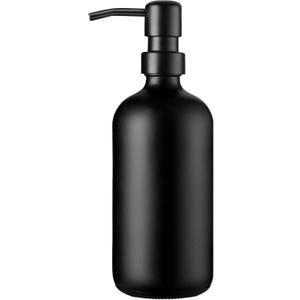  Black Soap Dispenser, 2 Pack Matte Black Bathroom Hand Soap Dispensers, 17 Fl Oz Dish Soap Dispenser for Kitchen with Rustproof Stainless Steel Pump, Modern Liquid Dishwashing Dispensers Bottle