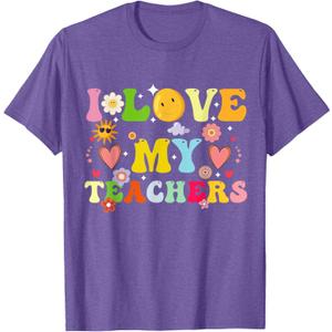 Graduation I Heart My Teachers I Love My Teachers Men Women Kids T-Shirt (Purple, S)