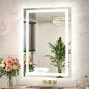 TETOTE LED Bathroom Mirror 24 x 36 Brighter Light up Mirror with Lights, Front and Backlit Lighted Mirror for Bathroom 3-Color Dimmable Led Vanity Illuminated Anti Fog Wall Mirror, Tempered Glass